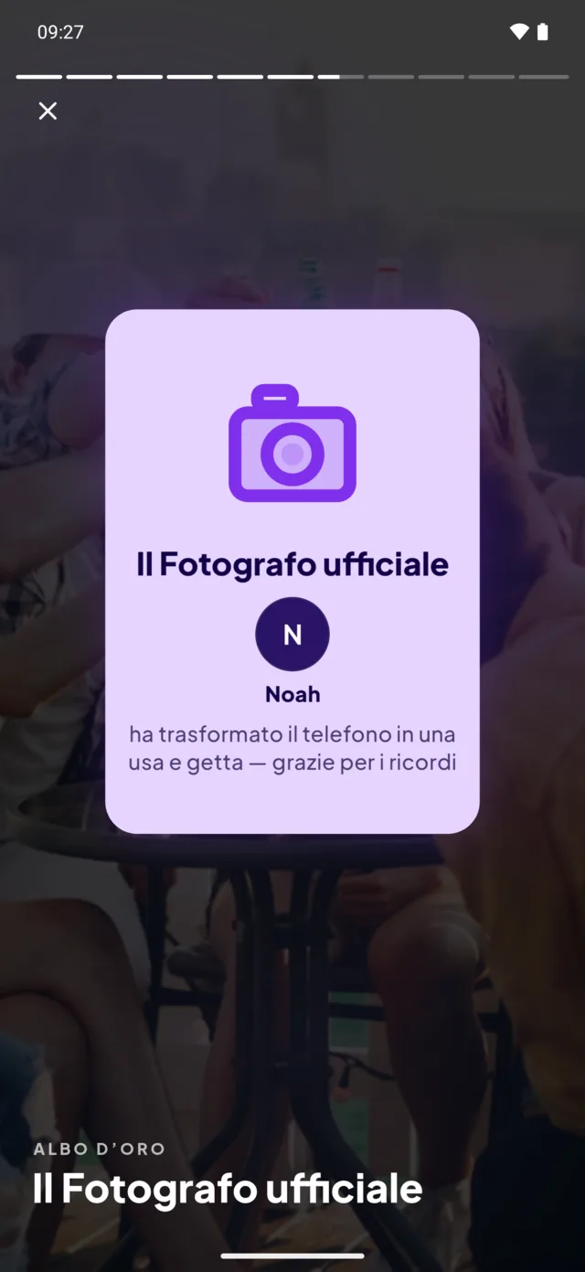 Un trofeo girato: «Il Fotografo ufficiale», assegnato a Noah.